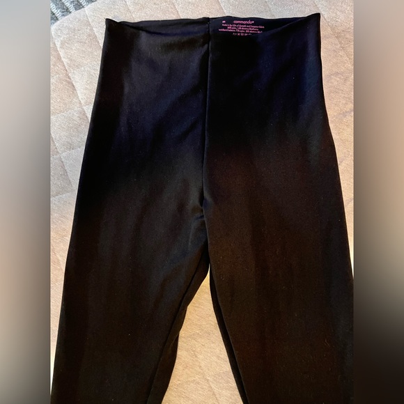 COMMANDO Sz Medium Black High Waisted Full Length Leggings Orig $128 - Picture 2 of 7